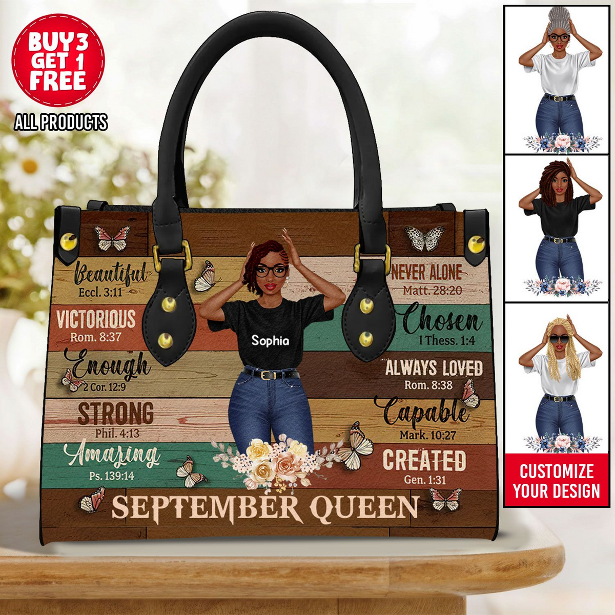 Personalized Leather Bag - September Birthday Gifts For September Queens, Queen Was Born In September