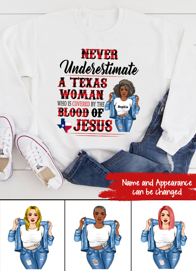 Personalized T Shirt, Texas shirt
Never Underestimate a Texas Woman who is Coverd by the Blood of Jesus t shirt, Texas gift
