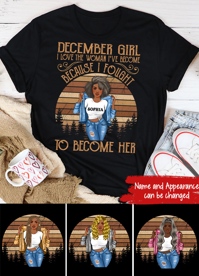 December birthday shirt, custom birthday shirt, Queens born in December, December Birthday Gifts For Afro Woman, December Birthday Gifts