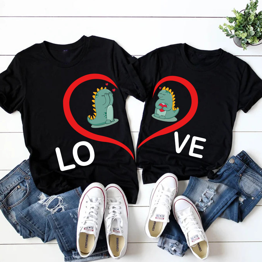 Dinosaur Valentine Shirt, Cute Valentines Day Shirts, Matching T Shirts For Couples, Love Valentine Shirt, His And Her Valentine Shirts, Couple Shirt, Husband And Wife Shirt