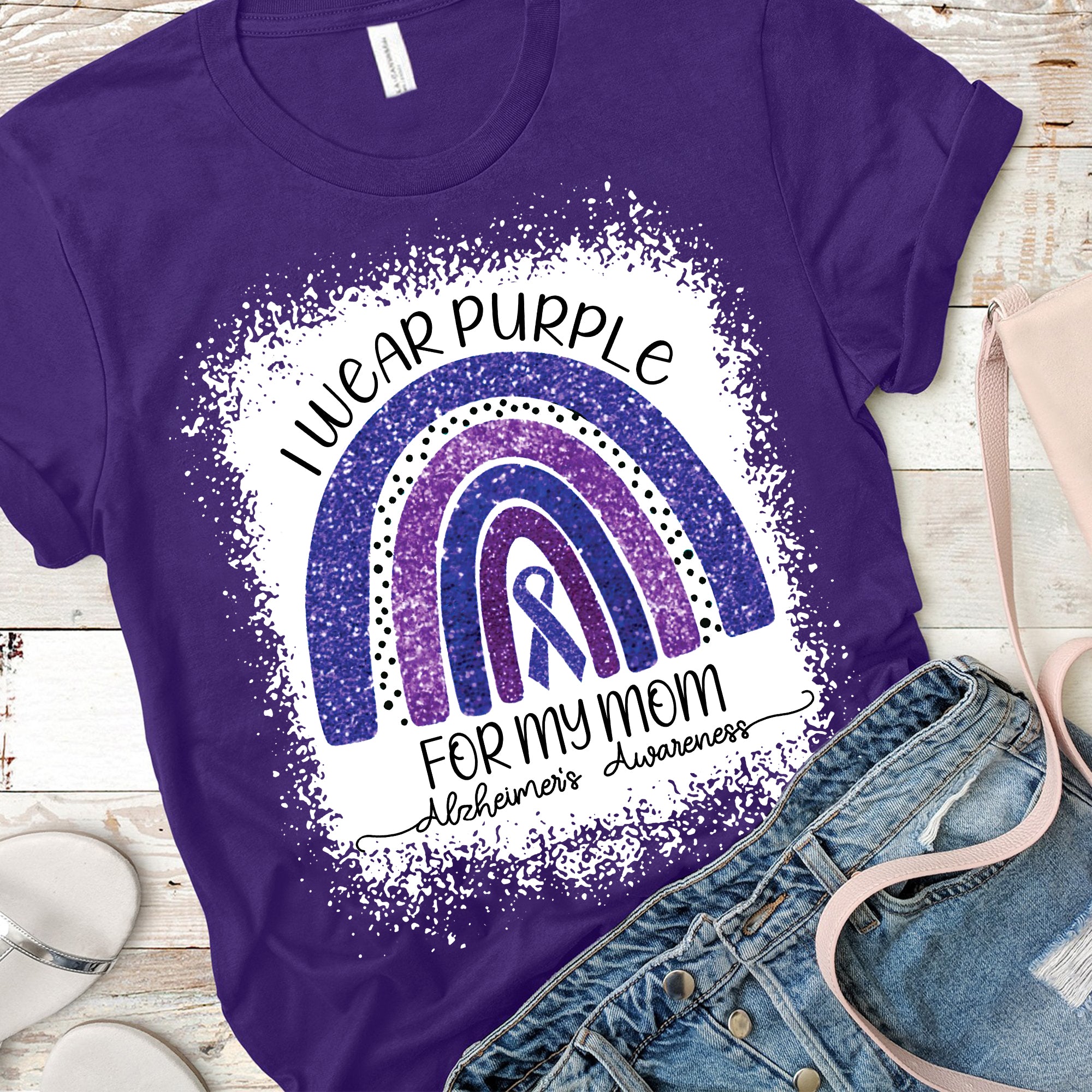 I Wear Purple For My Mom Alzheimers Awareness T-Shirt Alzheimers Awareness Gift For Women
