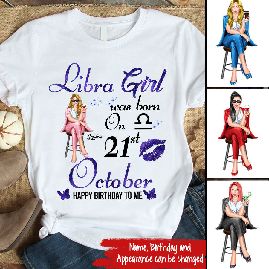 Custom Birthday Shirt, Libra Zodiac t shirt, Libra Birthday shirt, Libra t shirts for ladies, Libra queen t shirt, Libra Queen Birthday Shirt