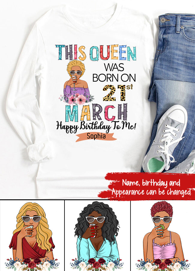 March Birthday Shirt, Custom Birthday Shirt, Queens Born In March, March Birthday Gifts, March shirts for Woman