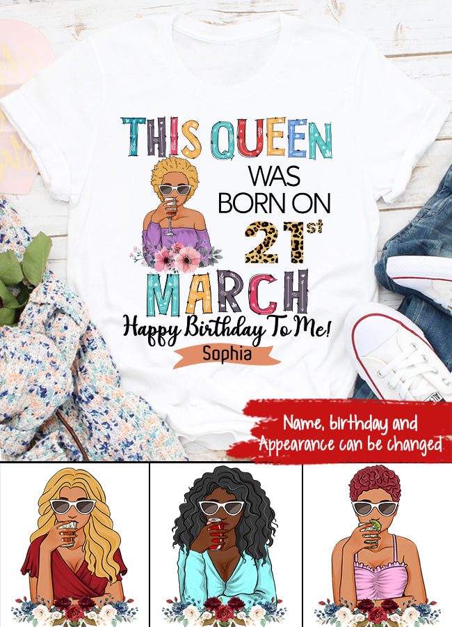 March Birthday Shirt, Custom Birthday Shirt, Queens Born In March, March Birthday Gifts, March shirts for Woman