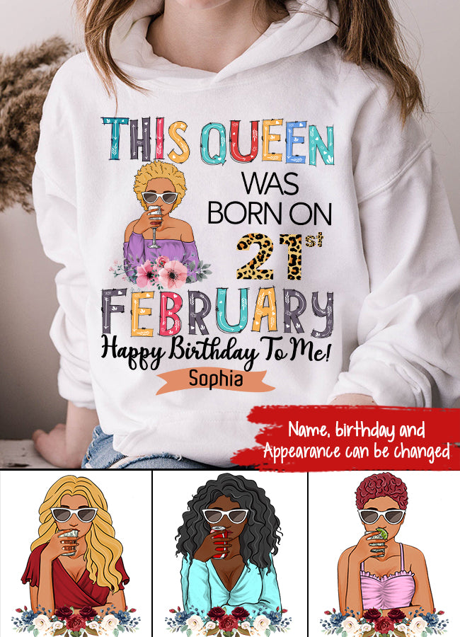 February Birthday Shirt, Custom Birthday Shirt, Queens Born In February, February Birthday Gifts, February shirts for Woman