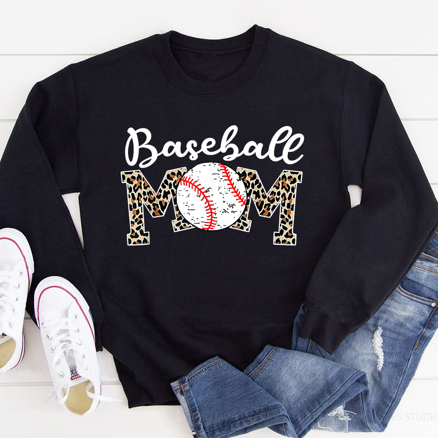 Softball Mom Shirt Softball Baseball Mom Leopard Tee Mother&#39;s Day T-Shirt Mothers Day Shirts