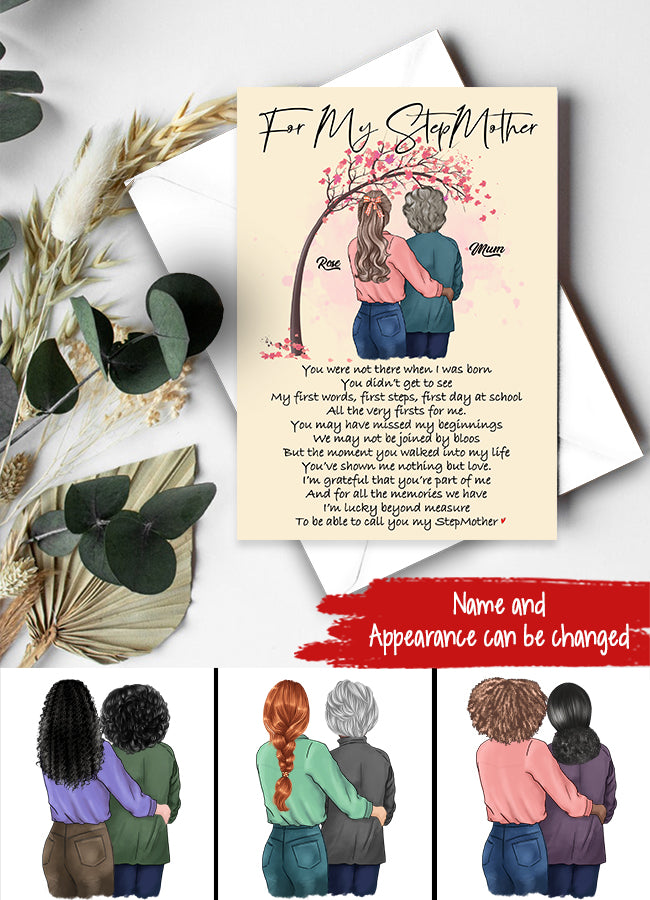 Custom Mothers Day Card, Stepmom Mothers Day Card Mother's Day Gift Cards Happy Mothers Day Card Mom's Card, Mother's Day Gift From Daughter Mother Day Gift