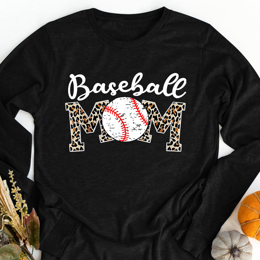 Softball Mom Shirt Softball Baseball Mom Leopard Tee Mother&#39;s Day T-Shirt Mothers Day Shirts