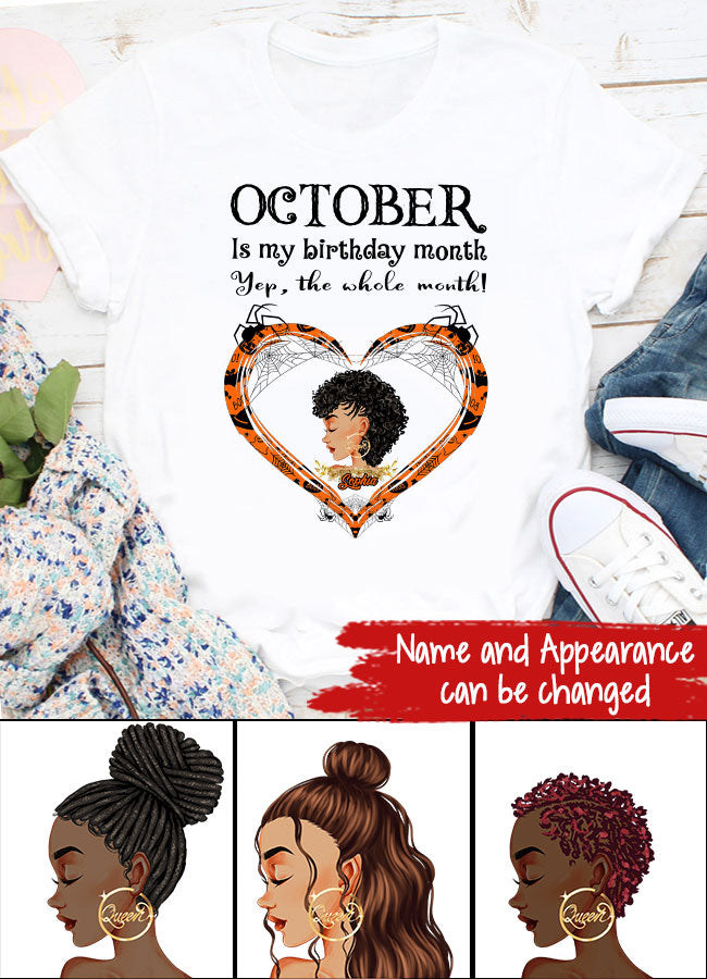 October Birthday Shirt, Custom Birthday Shirt, Queens are Born In October, October Birthday Shirts For Woman, October Birthday Gifts, Personalized Halloween, Custom halloween shirts, Personalized halloween gifts