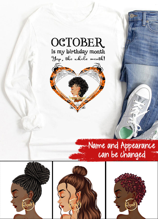 October Birthday Shirt, Custom Birthday Shirt, Queens are Born In October, October Birthday Shirts For Woman, October Birthday Gifts, Personalized Halloween, Custom halloween shirts, Personalized halloween gifts