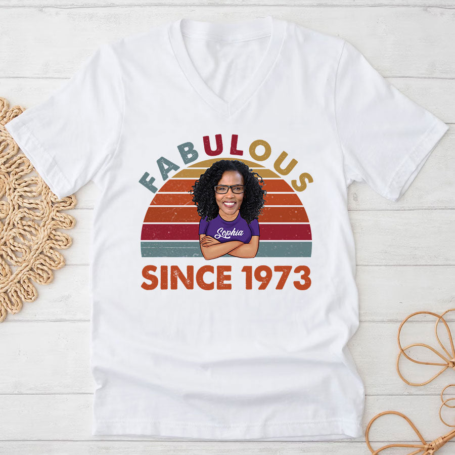 50th birthday shirts for her, Personalised 50th birthday gifts, 1973 t shirt, 50 and fabulous shirt, 50th birthday shirt ideas, gift ideas 50th birthday woman