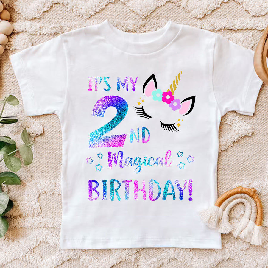 Second Birthday Shirt, 2nd Birthday Shirt, Girl, Two Birthday Shirt, 2 Birthday Shirt, Unicorn Birthday Shirt, Second Birthday Shirt, Best T Shirts 2021, Baby Shirt