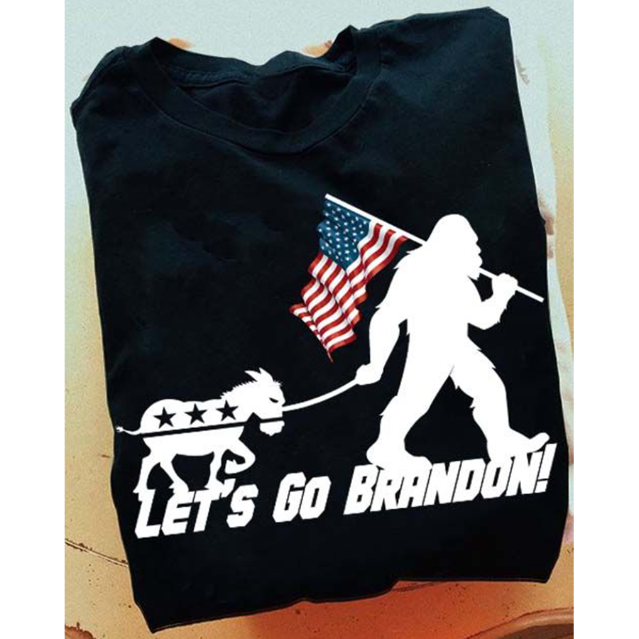 Let&#39;s Go Brandon Shirt, FJB Shirt, Bigfoot T Shirts Funny, Big Foot Shirt Lovers Unisex Cotton T Shirt