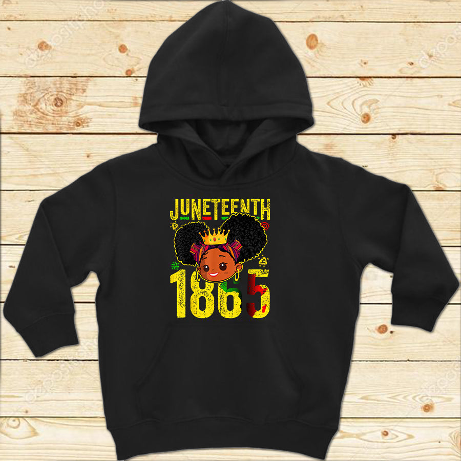 Juneteenth Youth Shirt Juneteenth 1865 Brown Skin Princess African Girls Kids T-Shirt