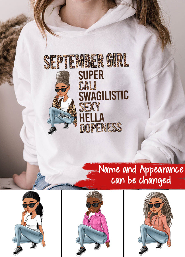 September Birthday Shirt, Custom Birthday Shirt, September Birthday Shirts For Woman, September Birthday Gifts, September Is My Birthday Month, Yep The Whole Month, Melanin Afro Woman Shirt, Black Girl Tee, Afro Queen Black Pride Gift