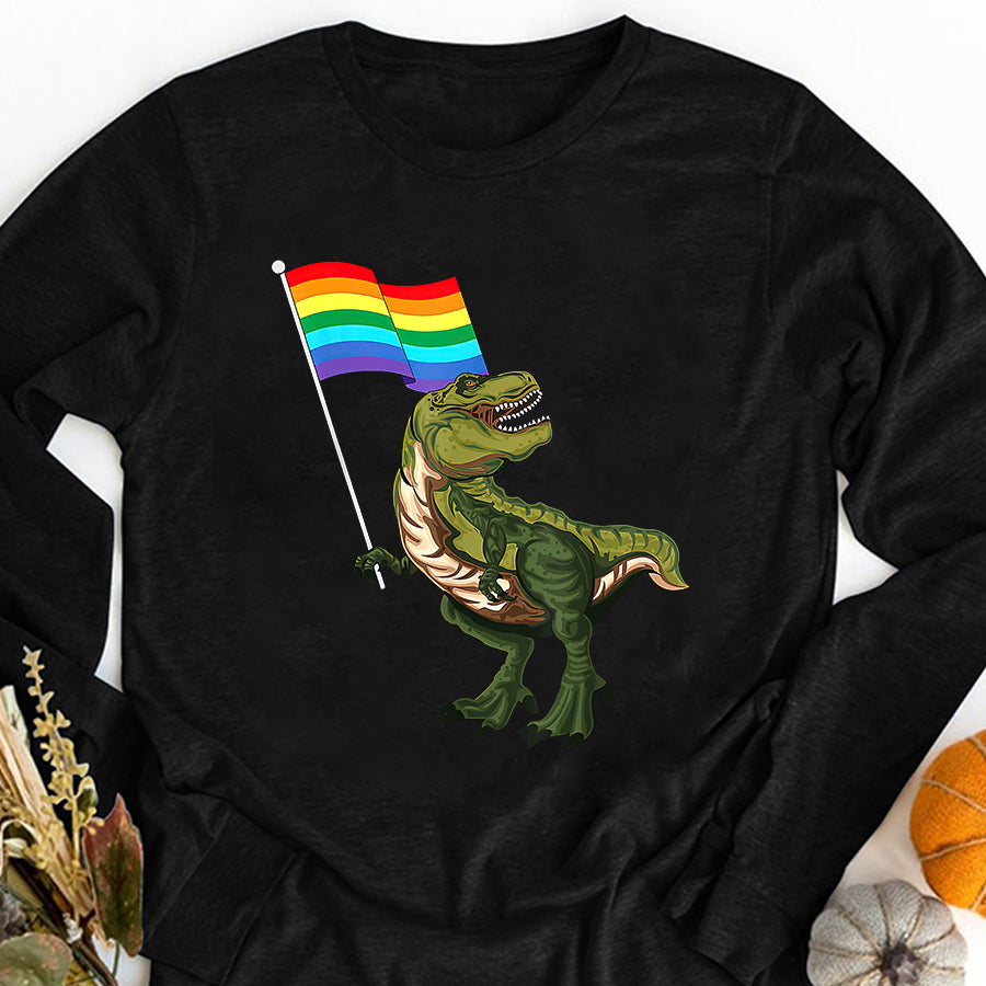 LGBT Shirts, Rainbow Pride Shirt, Pride Dinosaur LGBT Gay Lesbian Transgender Trans NonBinary T-Shirt