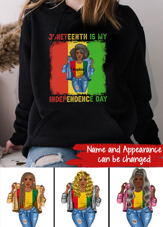 Juneteenth Shirt, Custom Juneteenth Shirt, Juneteenth Is My Independence Day Black Women 4th Of July T-Shirt