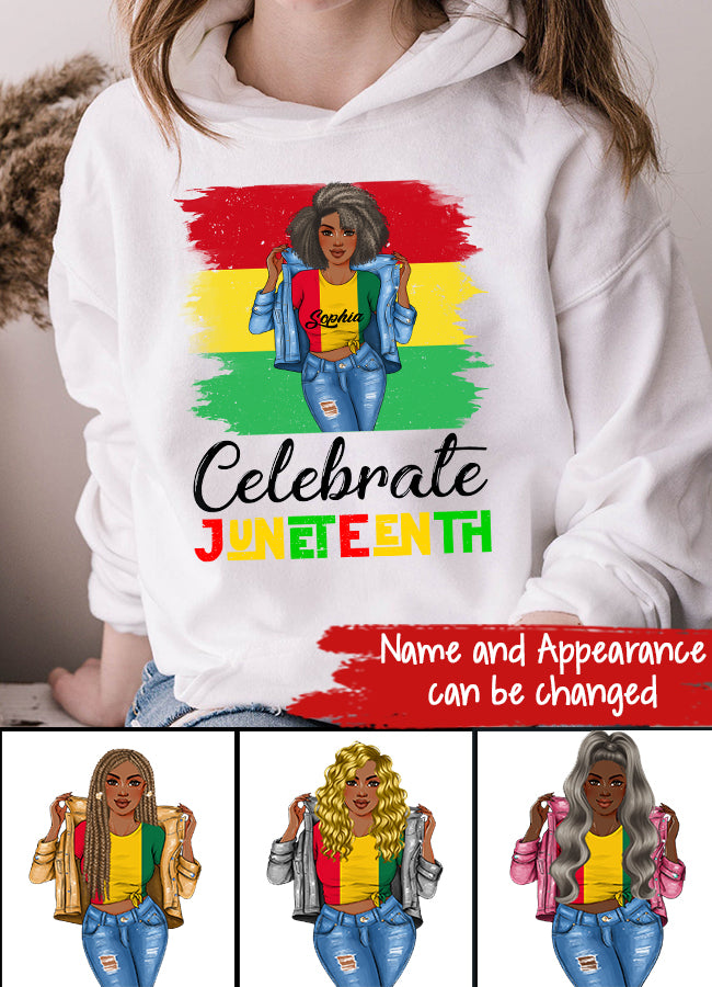 Juneteenth Shirt, Custom Juneteenth Shirt,Celebrate Juneteenth 1865 Black Girl Magic Melanin Women T-Shirt