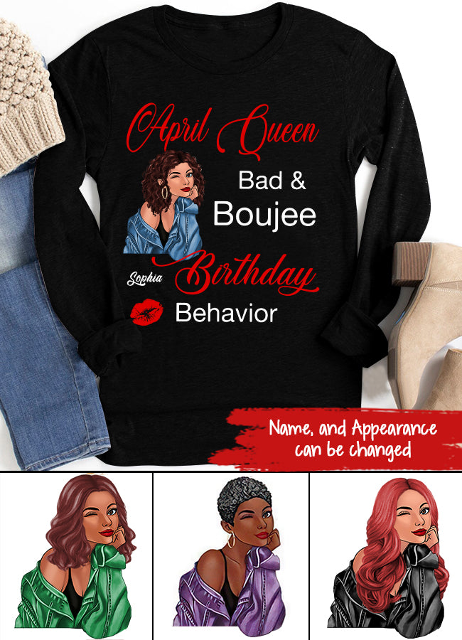 April Birthday Shirt, Custom Birthday Shirt, Queens Born In April, April Birthday Shirts For Woman, April Birthday Gifts