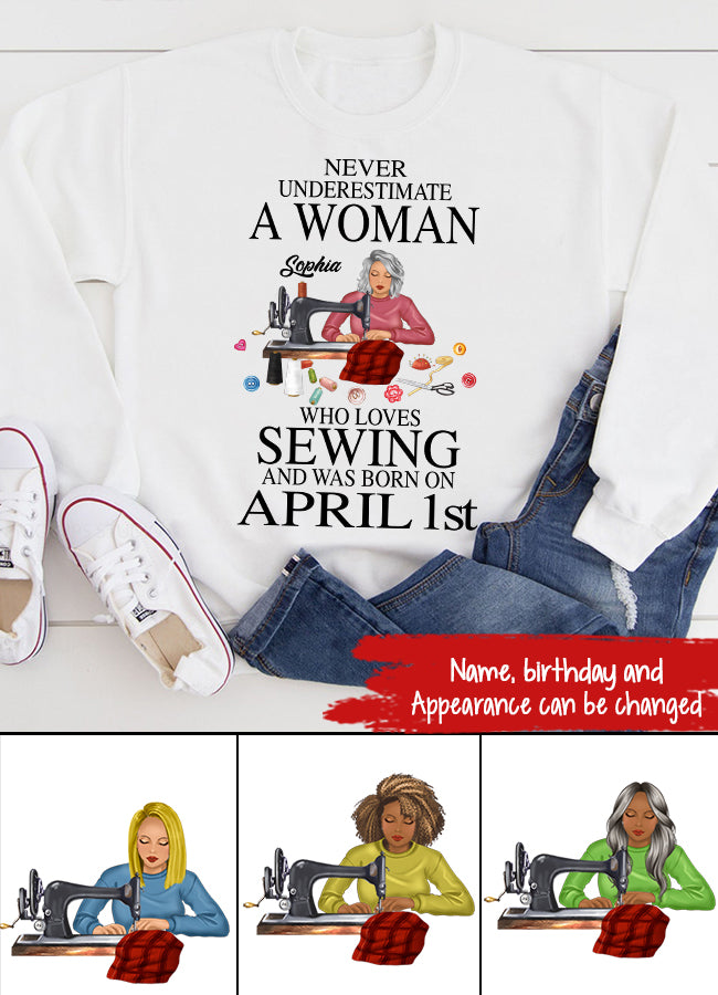 April Birthday Shirt, Custom Birthday Shirt, Queens Born In April, April Birthday Gifts, April Shirts For Woman, Sewing Lover Cotton Shirt For Women, April Birthday Gifts