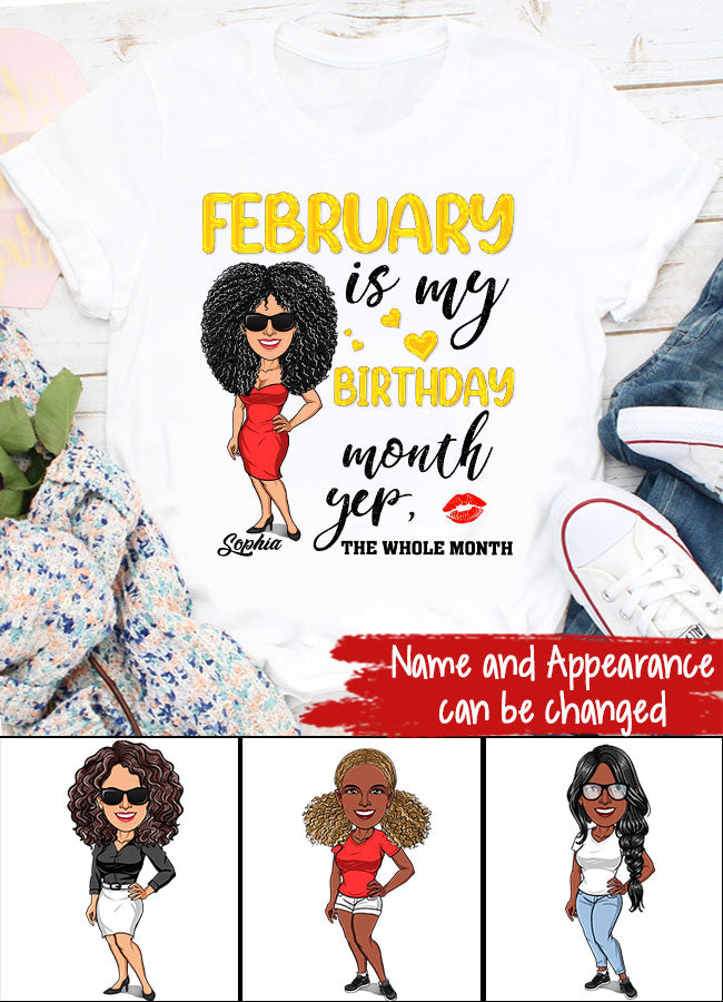 February Birthday Shirt, Custom Birthday Shirt, Queens Are Born In February, February Birthday Shirts For Woman, February Birthday Gifts