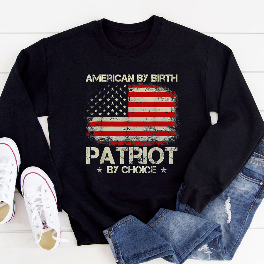 Patriot Day 2022 Shirt 911 Memorial Shirts Vintage USA Flag American By Birth Patriot By Choice T-Shirt