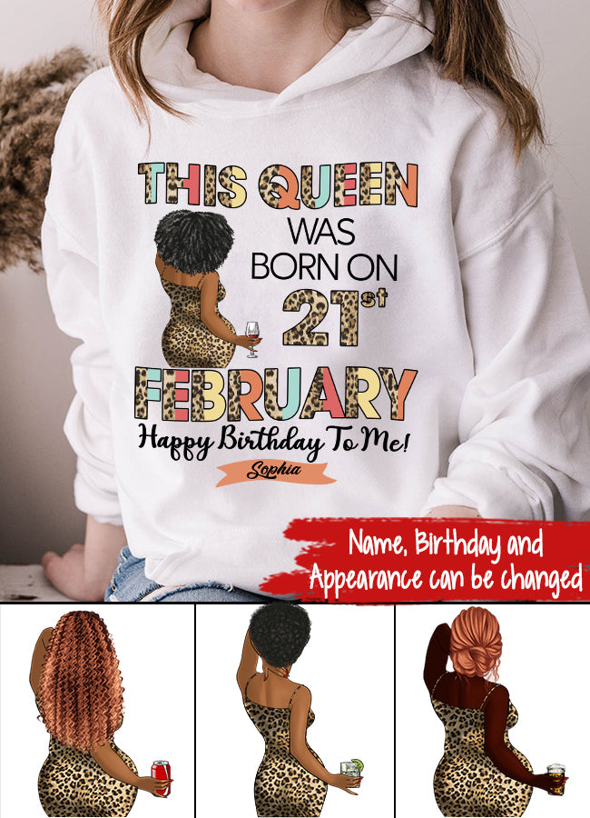 Custom February Birthday Shirt For Woman, Queens Are Born In February Gifts, Melanin Afro Woman Shirt, Black Girl Tee, Afro Queen Gift