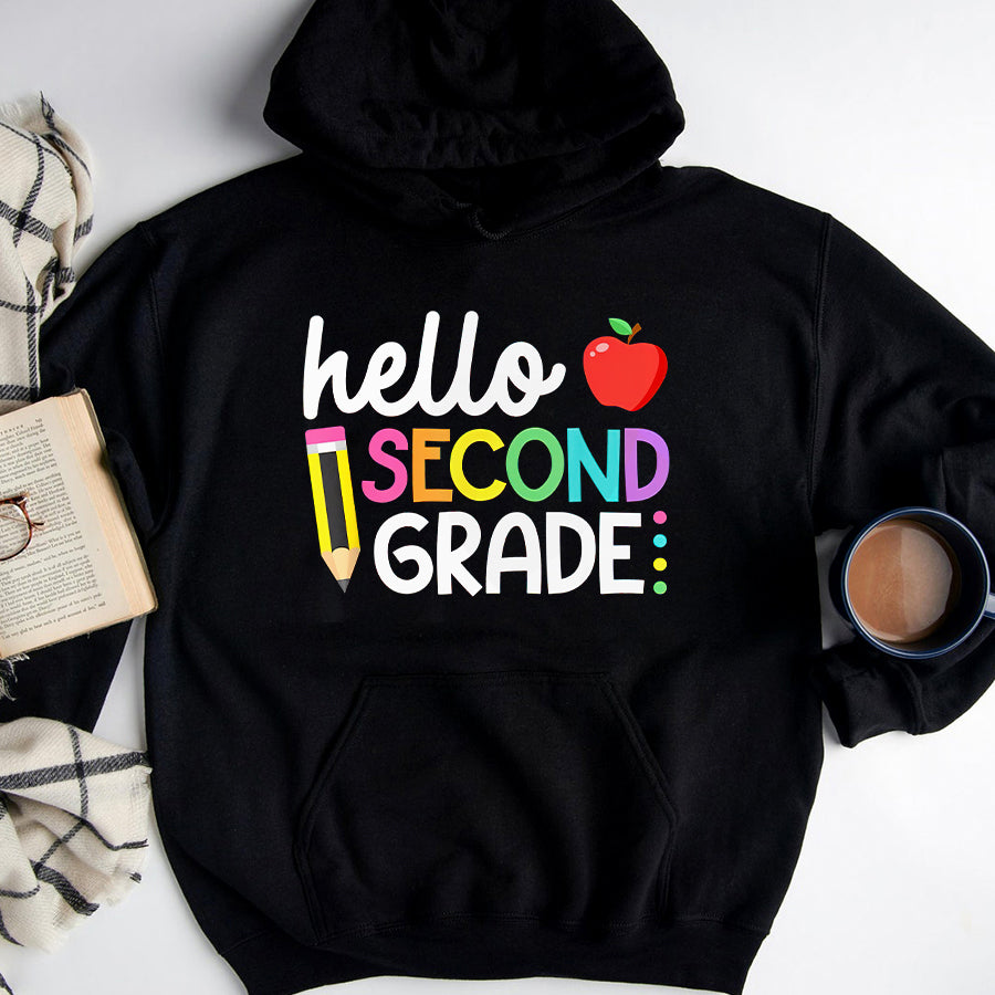 Happy First Day Shirts Hello Second Grade Team 2nd Grade Back to School Teacher Kid T-Shirt