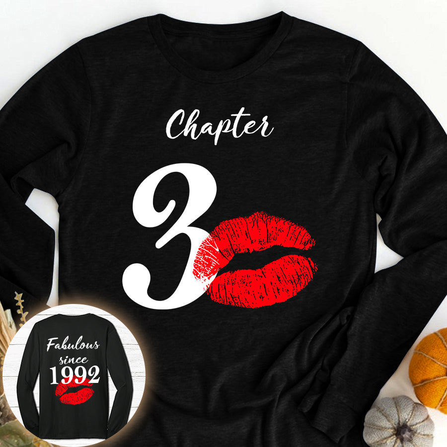 Chapter 30, Fabulous since 1992 30th birthday unique t shirt for woman, her gifts for 30 years old , Turning 30 birthday cotton shirt