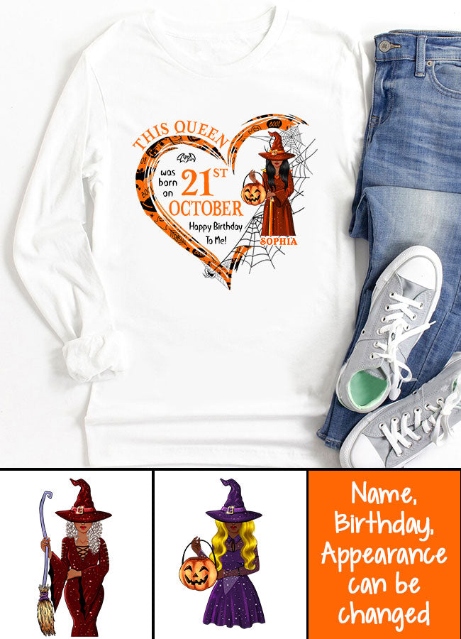 October Birthday Shirt, Custom Birthday Shirt, Queens are Born In October, October Birthday Shirts For Woman, October Birthday Gifts, Halloween Shirt