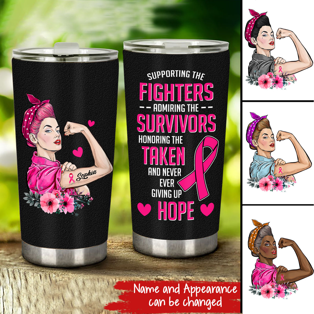 Custom Breast Cancer Awareness Tumbler Personalized Breast Cancer Survivor Gifts For Women Supporting The Fighters Tumbler