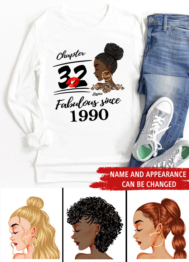 32nd Birthday Shirts, Custom Birthday Shirts, Turning 32 Shirt, Gifts For Women Turning 32, 32 And Fabulous Shirt, 1990 Shirt, 32nd Birthday Shirts For Her