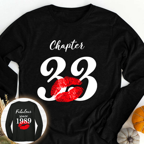 Chapter 33, Fabulous since 1989 33rd birthday unique t shirt for woman ...