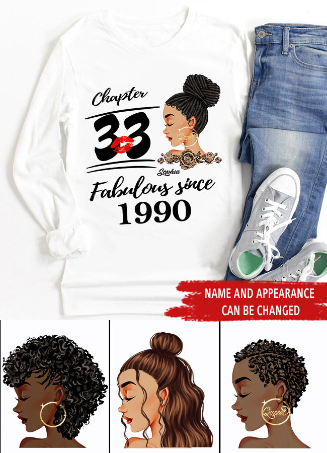 33rd Birthday Shirts, Custom Birthday Shirts, Turning 33 Shirt, Gifts For Women Turning 33, 33 And Fabulous Shirt, 1990 Shirt, 33rd Birthday Shirts For Her