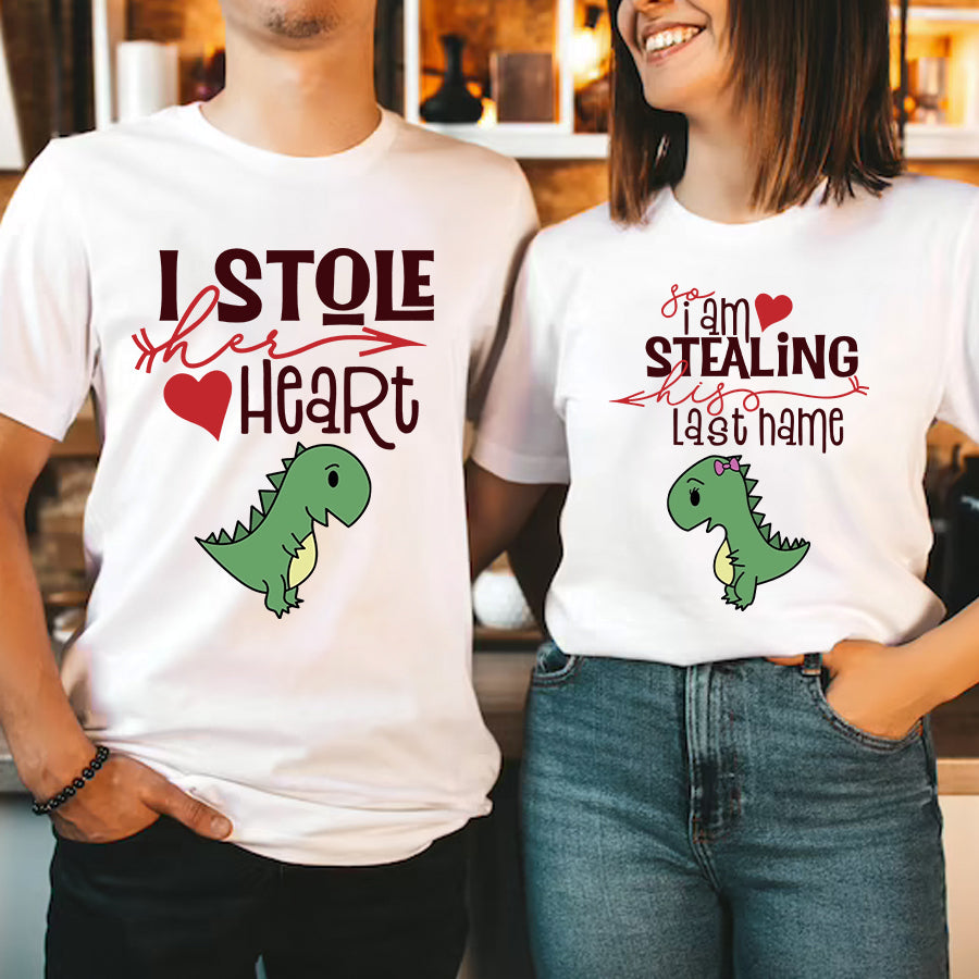 Dinosaur Valentine Shirt, Cute Valentines Day Shirts, Matching T Shirts For Couples, Love Valentine Shirt, His And Her Valentine Shirts, Couple Shirt, Husband And Wife Shirt
