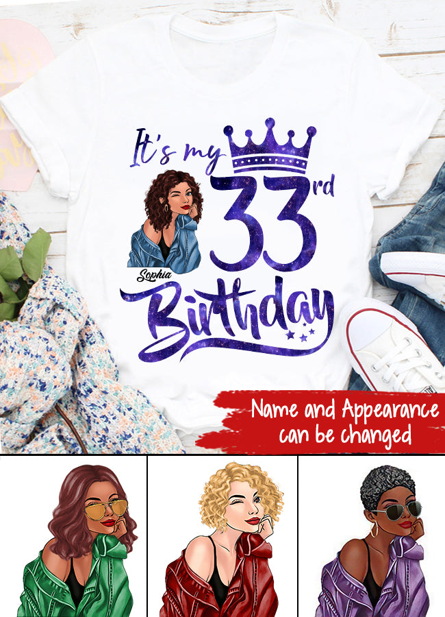 33rd Birthday Shirts, Custom Birthday Shirts, Turning 33 Shirt, Gifts For Women Turning 33, 33 And Fabulous Shirt, 1990 Shirt, 33rd Birthday Shirts For Her