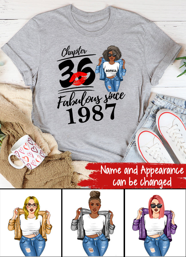 36th Birthday Shirts, Custom Birthday Shirts, Turning 36 Shirt, Gifts For Women Turning 36, 36 And Fabulous Shirt, 1987 Shirt, 36th Birthday Shirts For Her