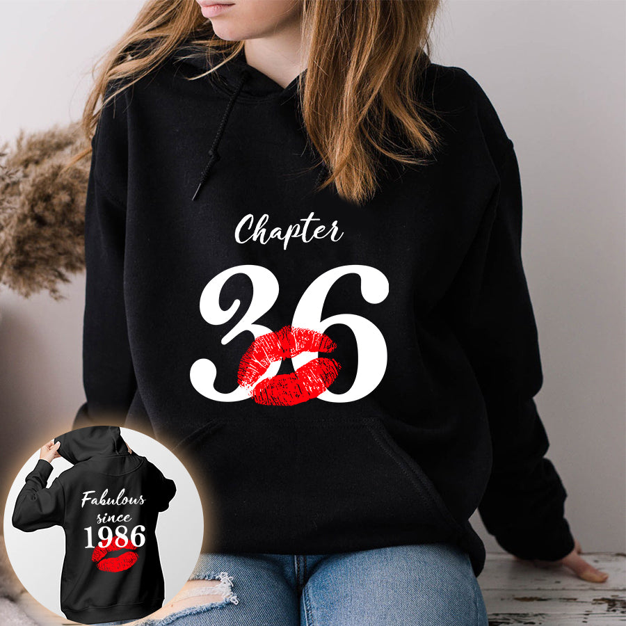 Chapter 36, Fabulous since 1986 36th birthday unique t shirt for woman, her gifts for 36 years old , Turning 36 birthday cotton shirt