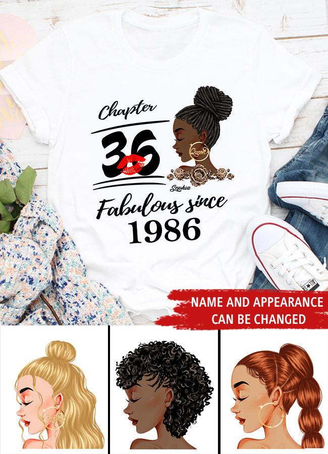 36th Birthday Shirts, Custom Birthday Shirts, Turning 36 Shirt, Gifts For Women Turning 36, 36 And Fabulous Shirt, 1986 Shirt, 36th Birthday Shirts For Her