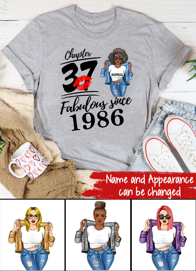 37th Birthday Shirts, Custom Birthday Shirts, Turning 37 Shirt, Gifts For Women Turning 37, 37 And Fabulous Shirt, 1986 Shirt, 37th Birthday Shirts For Her