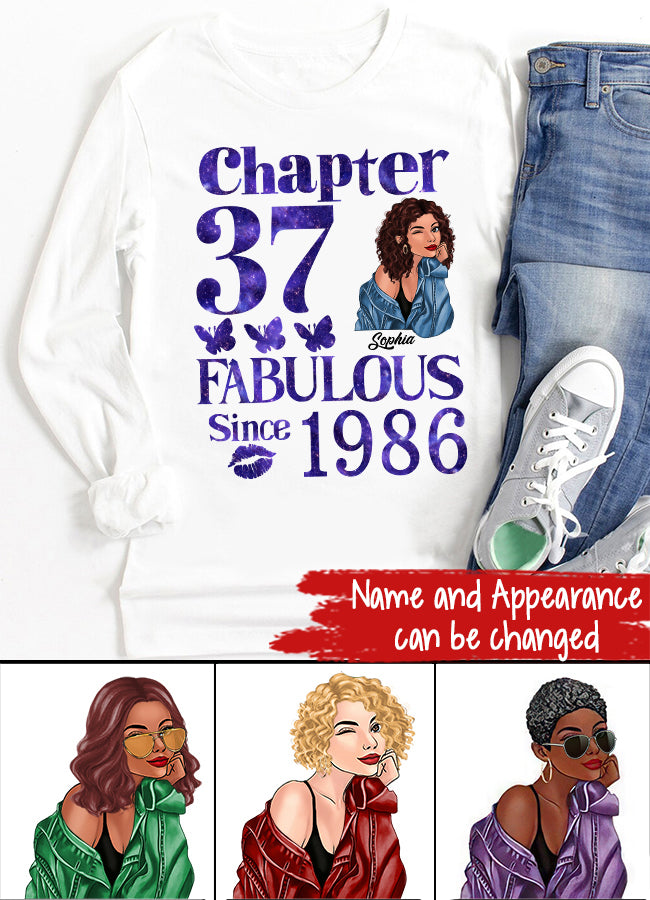 37th Birthday Shirts, Custom Birthday Shirts, Turning 37 Shirt, Gifts For Women Turning 37, 37 And Fabulous Shirt, 1986 Shirt, 37th Birthday Shirts For Her