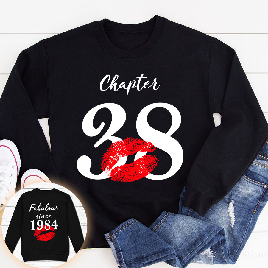 Chapter 38, Fabulous since 1984 38th birthday unique t shirt for woman, her gifts for 38 years old , Turning 38 birthday cotton shirt