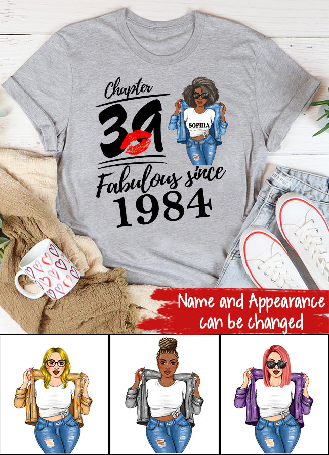 39th Birthday Shirts, Custom Birthday Shirts, Turning 39 Shirt, Gifts For Women Turning 39, 39 And Fabulous Shirt, 1984 Shirt, 39th Birthday Shirts For Her