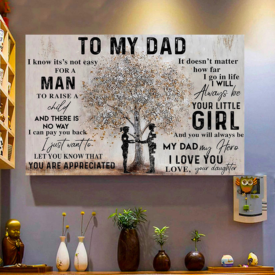 To my dad father's day poster, father's day gift, Gift From Daughter, Gift Dad, Father Day Gift, Home decor