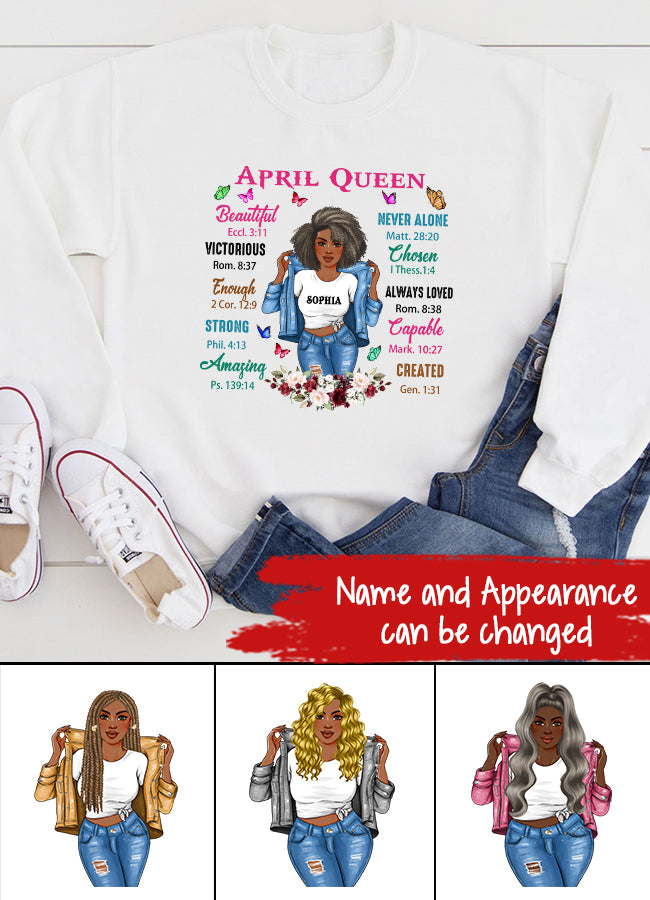 April Birthday Shirt, Custom Birthday Shirt, Queens Born In April, April Birthday Gifts, April shirts for Woman