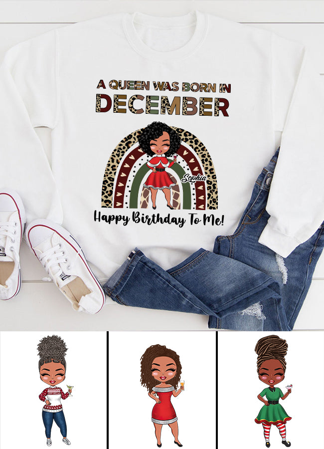 Custom December Birthday Shirt For Woman, Queens Are Born In December Gifts, Melanin Afro Woman Shirt, Black Girl Tee, Afro Queen Gift