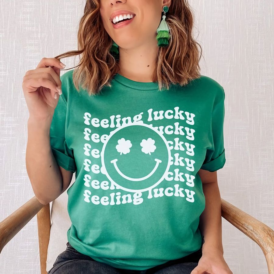 St Patrick‘s Day Shirt, St Patrick’s Day Shirt For Women, Feeling Lucky Shirt, Lucky Shirt, Saint Patrick‘s Day Shirts