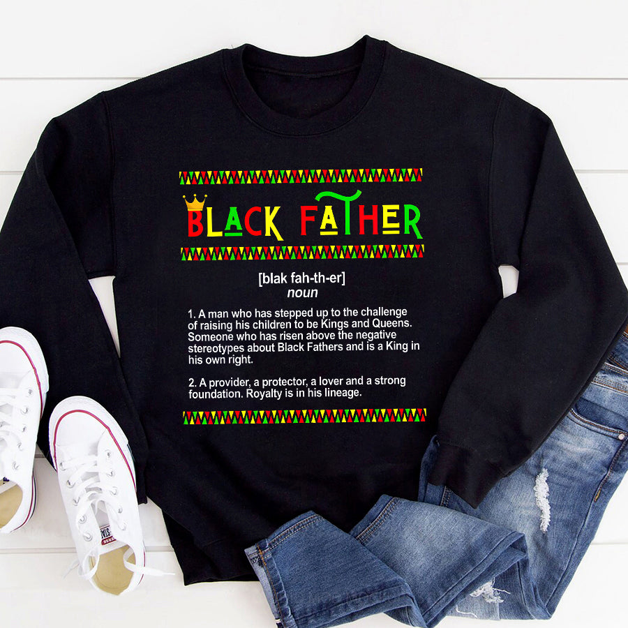 Juneteenth Shirt Father’s Day Black Father Definition African American Crown T-Shirt