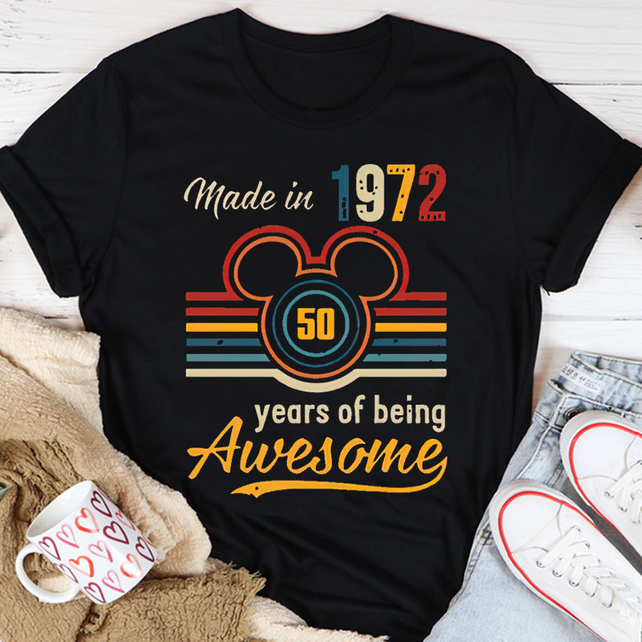 Vintage 1972 Shirt, 50th Birthday Shirt, Gifts For 50 Years Old, 50 And Fabulous Shirt, Turning 50 And Fabulous Birthday Cotton Shirt