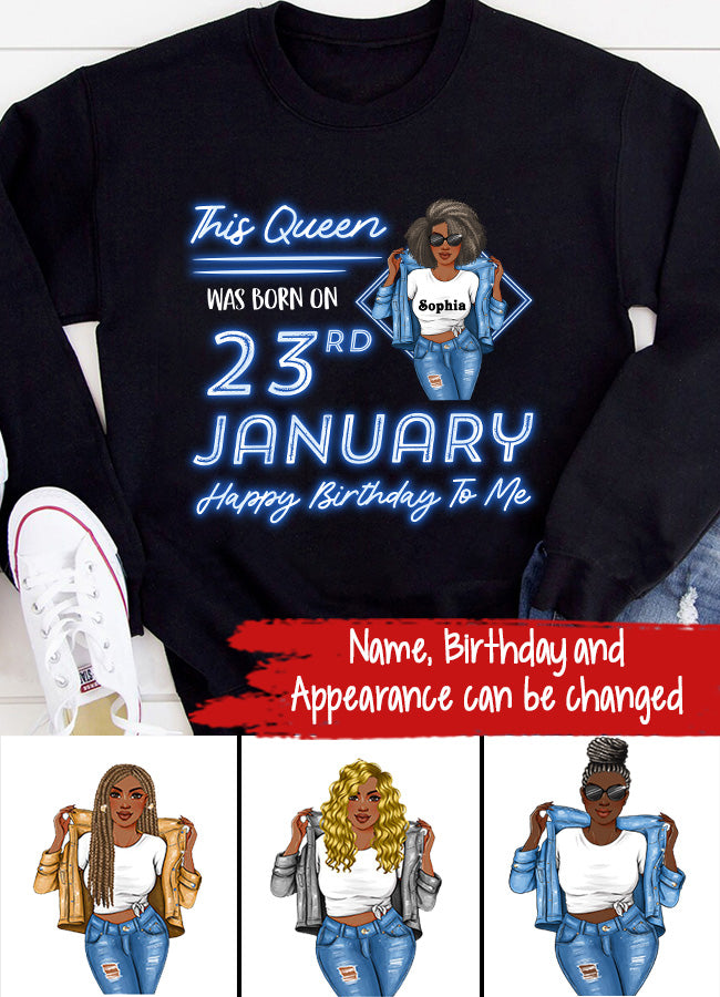 January Birthday Shirt, Custom Birthday Shirt, Queens Are Born In January, January Birthday Shirts For Woman, January Birthday Gifts